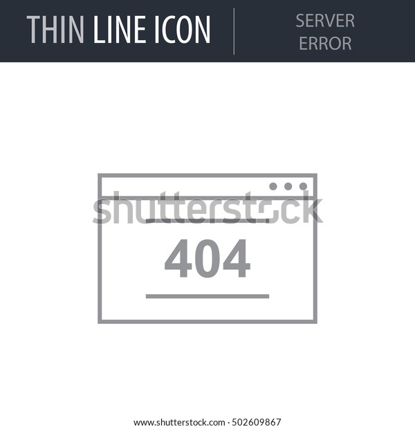 Symbol Server Error Thin Line Icon Stock Vector (Royalty Free ...