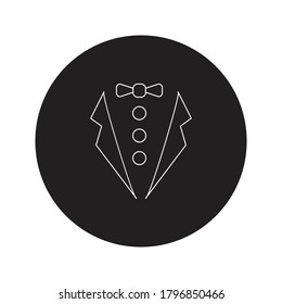 Symbol service dinner jacket bow Tuxedo concept Tux sign Butler gentleman idea Waiter suit icon