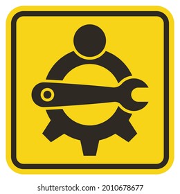 Symbol Service Tool,Maintenance worker label