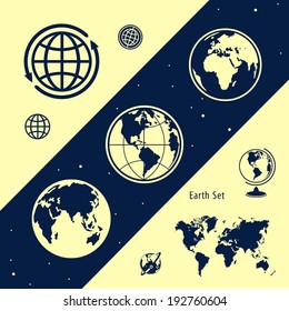 Symbol set planet earth. Design element