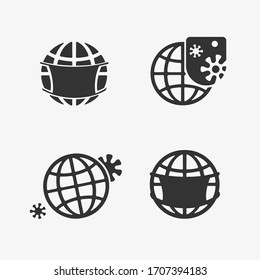 Symbolsatz zum Schutz des Planeten vor Viren