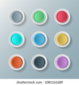symbol set of round buttons.vector illustrator