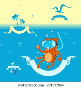 Symbol set of water activities for decoration