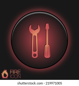 symbol settings sign, screwdriver and wrench
