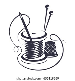 Symbol for sewing with thread and needle