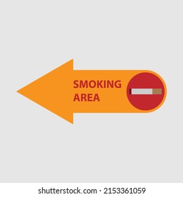 Symbol shape direction to area smoking. vector illustration.