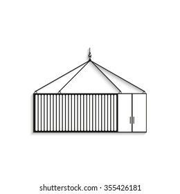 Symbol. Shipping container. Vector icon.