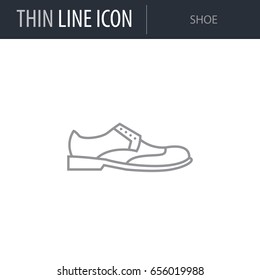 Symbol of Shoe. Thin line Icon of Fashion. Stroke Pictogram Graphic for Web Design. Quality Outline Vector Symbol Concept. Premium Mono Linear Beautiful Plain Laconic Logo