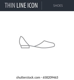 Symbol of Shoes. Thin line Icon of Fashion. Stroke Pictogram Graphic for Web Design. Quality Outline Vector Symbol Concept. Premium Mono Linear Beautiful Plain Laconic Logo