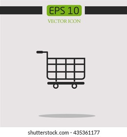 symbol of shopping.vector icon. Icon Graphic.long shadows

