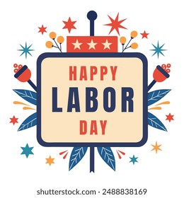 Symbol showing celebration of american labor day