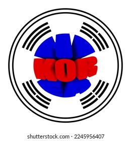 symbol sign in circle Korea. blue white and red color print