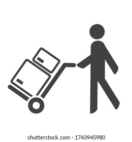symbol and sign of delivery man - vector icon concept on white backround