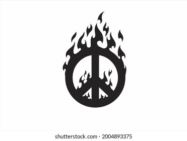 symbol, sign, form of anarchy on fire for elements, design, printing, apparel design