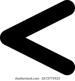A symbol or sign of a left chevron