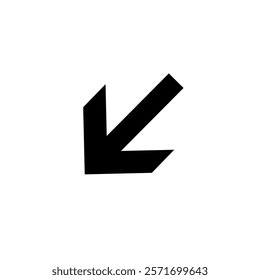 Symbol sign. Left and down arrow pictogram. Left and down arrow sign