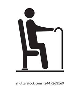 Symbol sign pictogram. Elderly seat priority. Seat priority pictogram