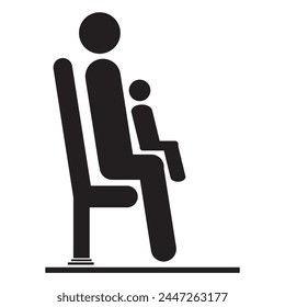 Symbol sign pictogram. Seat priority for mother and child. Seat priority pictogram