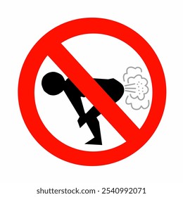 Symbol sign prohibiting farting indiscriminately 