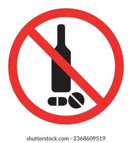 Symbol sign prohibition of drugs vector illustration