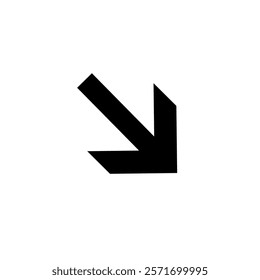 Symbol sign. Right and down arrow pictogram. Right and down arrow sign