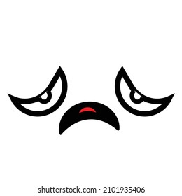 symbol sign with sad facial expression