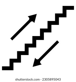 Symbol sign. Stairs pictogram, for directions for going up and down the stairs, two way stair function