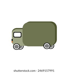 Symbol or sign of truck with loading packaging. Icon vehicle isolated on the white background. 