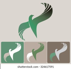 Symbol of silhouette bird.