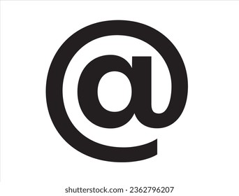 At symbol silhouette vector art white background