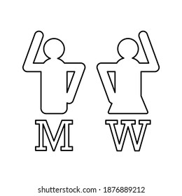 Symbol simple Man and Woman icon. Toilet sign symbol vector