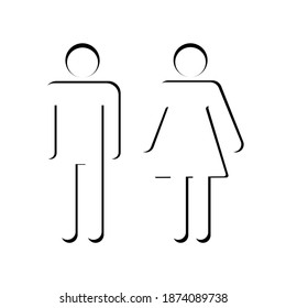 Symbol simple Man and Woman.Toilet sign vector