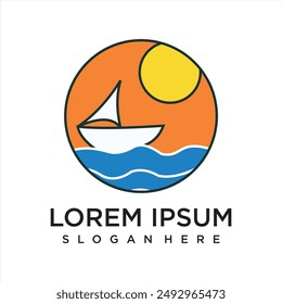 Symbol simple Mountain Logo with line art style Illustration logo design