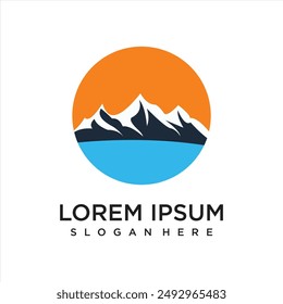 Symbol simple Mountain Logo with line art style Illustration logo design