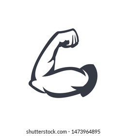 Symbol Single Arm Or Biceps Muscle, For Gym Sport Fitness Club, Icon Vector