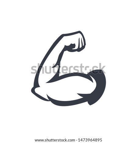 symbol single arm or biceps muscle, for gym sport fitness club, icon vector