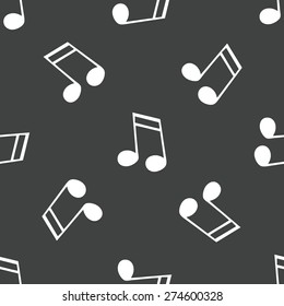 Symbol of sixteenth note repeated on grey background