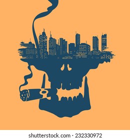 Symbol Skull and city