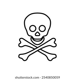 Symbol skull and crossbones isolated on white background