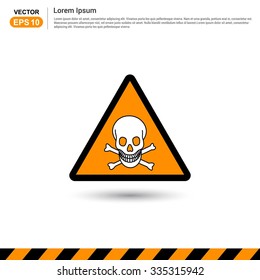 Symbol skull danger - Orange Traffic sign icon