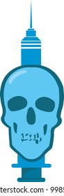 a symbol of skull and needle	