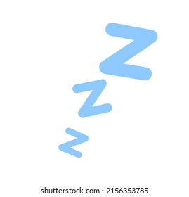 Symbol of sleep. Flying letter Z. Comic book element.