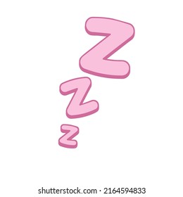 Symbol of sleep. Flying letter Z. Comic book element.