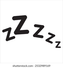 Symbol of sleep. Flying letter Z. Comic book element. Nap sticker