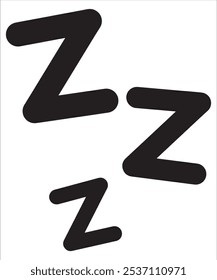 Symbol of sleep. Flying letter Z. Comic book element. Nap sticker