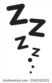 Symbol of sleep. Flying letter Z. Comic book element. Nap sticker