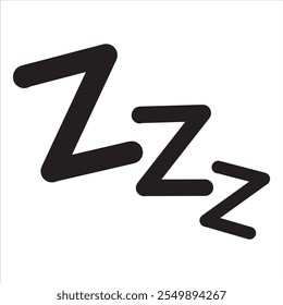 Symbol of sleep. Flying letter Z. Comic book element. Nap sticker