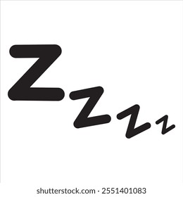 Symbol of sleep. Flying letter Z. Comic book element. Nap sticker