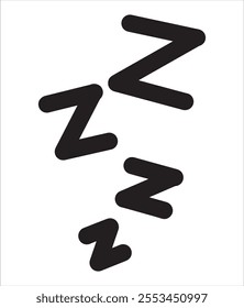 Symbol of sleep. Flying letter Z. Comic book element. Nap sticker