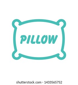 The symbol of a sleeping pillow with a simple and clean logo